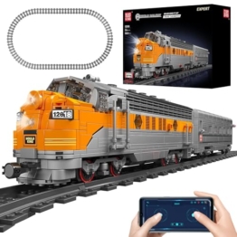 Mould King 12018 Technik USA EMD F7 WP Elektr Steam Locomotive, 1541 Teile Ferngesteuert Personenzug Baustein Modell, Eisenbahnen Zug Series Klemmblock Bauvorrichtung - 1