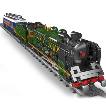 Mould King 12025 Technik Zug Modell Bausteine, 3898 Teile Dampflokomotive Zug Bausatz mit Eisenbahn und LED Licht Beleuchtung Klemmbausteine Bausatz - 4