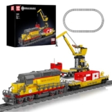 Mould King 12027 Technik Zug Eisenbahn Bausteine Modell, 1170 Teile Diesellokomotive Ferngesteuertes Zug Modellbausatz Bausteinset als Spielzeug/Geschenk/Sammlerstücke - 1