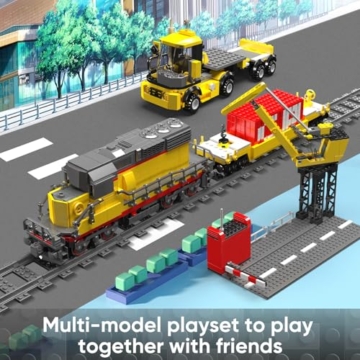 Mould King 12027 Technik Zug Eisenbahn Bausteine Modell, 1170 Teile Diesellokomotive Ferngesteuertes Zug Modellbausatz Bausteinset als Spielzeug/Geschenk/Sammlerstücke - 3