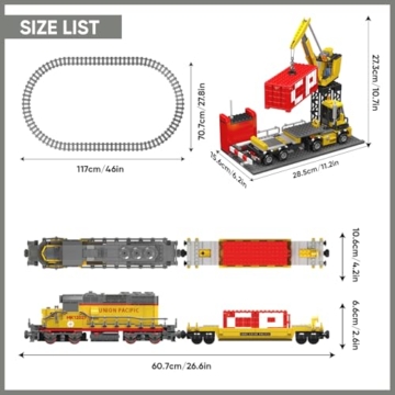 Mould King 12027 Technik Zug Eisenbahn Bausteine Modell, 1170 Teile Diesellokomotive Ferngesteuertes Zug Modellbausatz Bausteinset als Spielzeug/Geschenk/Sammlerstücke - 5