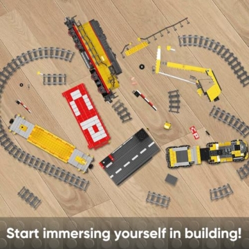 Mould King 12027 Technik Zug Eisenbahn Bausteine Modell, 1170 Teile Diesellokomotive Ferngesteuertes Zug Modellbausatz Bausteinset als Spielzeug/Geschenk/Sammlerstücke - 6