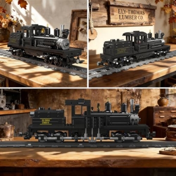 Mould King 12032 Ferngesteuerter Zug Bausteine Modell, 880 Teile Technik Dampflokomotive Klemmbausteine Bausatz, Eisenbahnen Zug Kit Spielzeug für Erwachsene/Jugendliche ab 14 Jahren - 3