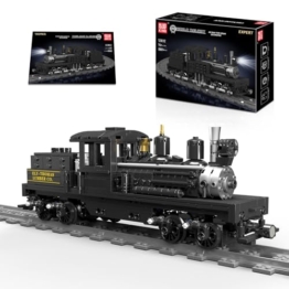 Mould King 12032 Ferngesteuerter Zug Bausteine Modell, 880 Teile Technik Dampflokomotive Klemmbausteine Bausatz, Eisenbahnen Zug Kit Spielzeug für Erwachsene/Jugendliche ab 14 Jahren - 1