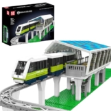 Mould King 12040 Technik Ferngesteuert Italienischer Magnetzug-Baustein-Bastelset,Modell für den städtischen Verkehr APP Klemmbausteine Bausatz（Gleissystem + elektrischer Antrieb + Fernsteuerung） - 1