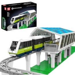 Mould King 12040 Technik Ferngesteuert Italienischer Magnetzug-Baustein-Bastelset,Modell für den städtischen Verkehr APP Klemmbausteine Bausatz（Gleissystem + elektrischer Antrieb + Fernsteuerung） - 1