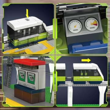 Mould King 12040 Technik Schnellbahn Zug Bausteinset – 1957 Teile Ferngesteuertes Modell mit App-Steuerung, Bausteine Spielzeug Geschenke für Erwachsene und Kinder - 4