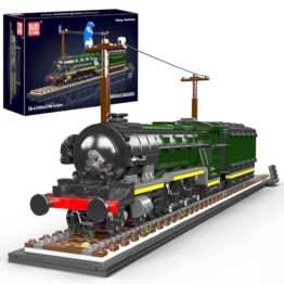 Mould King 12044 Britische Dampflokomotive Bausatz, 1766 Teile Klassisches Zugmodell aus Bausteinen, Sammlerstück und Geschenkidee für Jugendliche & Erwachsene(Statische Version) - 1