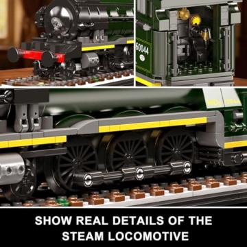 Mould King 12044 Britische Dampflokomotive Bausatz, 1766 Teile Klassisches Zugmodell aus Bausteinen, Sammlerstück und Geschenkidee für Jugendliche & Erwachsene(Statische Version) - 4