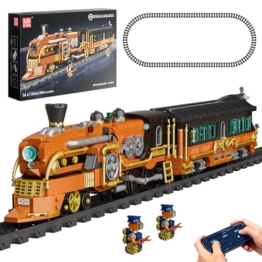 Mould King 12046 Technik Steampunk Dampflokomotive Zug Bausteine Ferngesteuerter Klemmbausteine Zug Elektrisch Locomotive Sammlerstück Geschenk für Erwachsene (1954 Teile) - 1