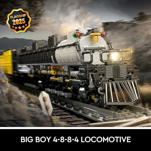 Mould King 12049 Technik Dampfzug Zug Bausteinset, 3040 Teile Detailliertes Modell, Dampflok Nachbildung Bausteine Spielzeug Geschenke für Erwachsene (Statische Version) - 2