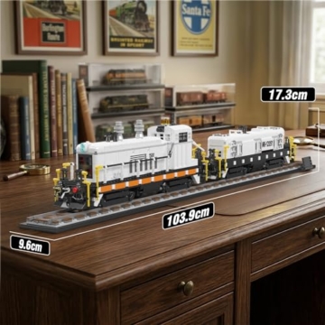 Mould King 12051 Diesel Lok Klemmbausteine Set EMD SW1500, Große Rangierlok mit Schienen & Waggon, Technik Modellbau Zug für Erwachsene, Sammler Eisenbahn (2462+ Teile) - 4