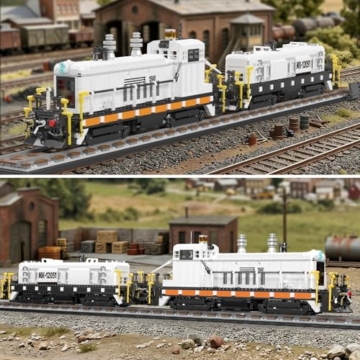 Mould King 12051 Diesel Lok Klemmbausteine Set EMD SW1500, Große Rangierlok mit Schienen & Waggon, Technik Modellbau Zug für Erwachsene, Sammler Eisenbahn (2462+ Teile) - 5