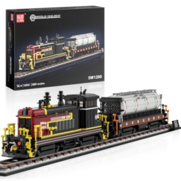 Mould King 12052 Zug Klemmbausteine Eisenbahn SW1200 Train Bausteine Diesellokomotiv mit Silbernem Kesselwagen Modelleisenbahn Bauspielzeug Geschenk für Erwachsene - 2283 Teile - 1