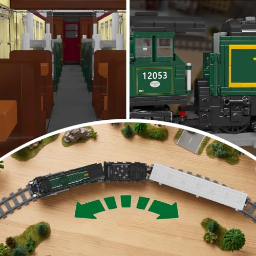 Mould King 12053 Technik Dampflok Klemmbausteine Bausatz, 2206 Teile Eisenbahn Modell mit Lokomotive, Personenwagen, Gleisen, Antriebskomponenten und detailreicher Zugkonstruktion - 3
