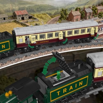Mould King 12053 Technik Dampflok Klemmbausteine Bausatz, 2206 Teile Eisenbahn Modell mit Lokomotive, Personenwagen, Gleisen, Antriebskomponenten und detailreicher Zugkonstruktion - 4