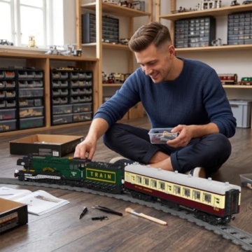 Mould King 12053 Technik Dampflok Klemmbausteine Bausatz, 2206 Teile Eisenbahn Modell mit Lokomotive, Personenwagen, Gleisen, Antriebskomponenten und detailreicher Zugkonstruktion - 5