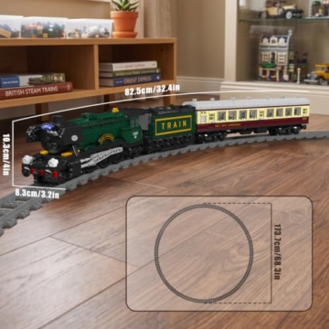 Mould King 12053 Technik Dampflok Klemmbausteine Bausatz, 2206 Teile Eisenbahn Modell mit Lokomotive, Personenwagen, Gleisen, Antriebskomponenten und detailreicher Zugkonstruktion - 6