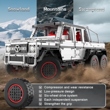 Mould King 13061 Technik Offroad G700 Pickup-Bausätze, 6×6 Spielzeugauto, Detailreicher Modellbausatz Für Geländewagen, Geschenk Für Jungen&Erwachsene (3825Teile) - 2
