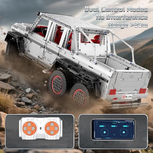Mould King 13061 Technik Offroad G700 Pickup-Bausätze, 6×6 Spielzeugauto, Detailreicher Modellbausatz Für Geländewagen, Geschenk Für Jungen&Erwachsene (3825Teile) - 3