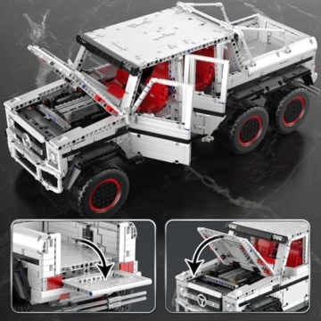 Mould King 13061 Technik Offroad G700 Pickup-Bausätze, 6×6 Spielzeugauto, Detailreicher Modellbausatz Für Geländewagen, Geschenk Für Jungen&Erwachsene (3825Teile) - 4