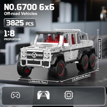 Mould King 13061 Technik Offroad G700 Pickup-Bausätze, 6×6 Spielzeugauto, Detailreicher Modellbausatz Für Geländewagen, Geschenk Für Jungen&Erwachsene (3825Teile) - 5
