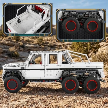 Mould King 13061 Technisches Kompatibel Mit TechnologieOffroad-Fahrzeug, 3686 Von Zerobricks Entworfene Teile, Technischer G700 6x6 Baustein LKW Mit Monstermotor, Technisches Offroad-kit, - 4