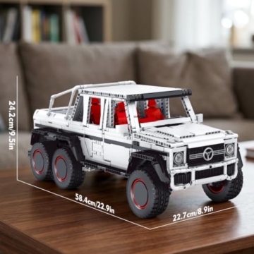 Mould King 13061 Technisches Kompatibel Mit TechnologieOffroad-Fahrzeug, 3686 Von Zerobricks Entworfene Teile, Technischer G700 6x6 Baustein LKW Mit Monstermotor, Technisches Offroad-kit, - 6