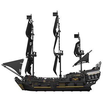 Mould King 13111 Technik Piratenschiff Modell,Black Pearl Segelschiff, 2868 Teile Groß MOC Klemmbausteine Bausteine, DIY Modellbausatz Technologie Klemmbausteine