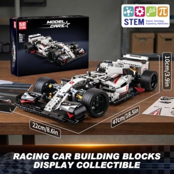 Mould King 13117 Technik Formel Rennwagen Bausatz, 1235 Teile Statisches Sportwagen Ausstellungsmodell, Geschenk für Kinder ab 8 Jahren/Erwachsene Sammler & Enthusiasten (Statische Version)