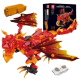 Mould King 13148 Kais Feuerdrache Drachen Spielzeug 485 pcs Technik Klemmbausteine Bausatz Moc Ferngesteuert & APP-Steuerung Drache Bausteine Spielzeug, für Kinder ab 8-12 Jahren für Jungen Mädchen