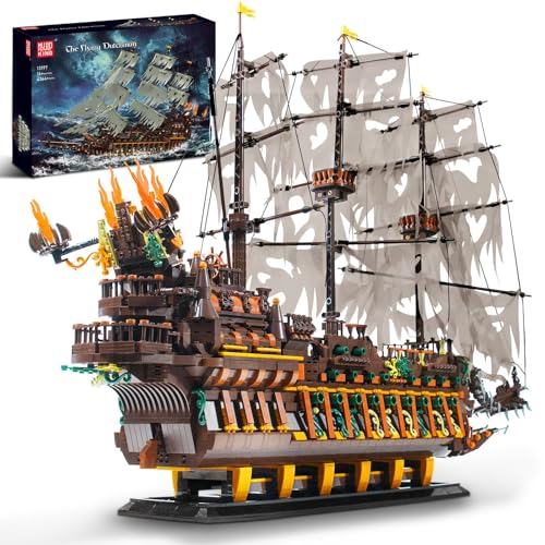 Mould King 13197 Piratenschiff Bausteine, 4364 Teiles Groß Kreatives Piratenschiff des Holländers Modell, Modellbausatz Klemmbausteine Geschenke für Kinder ab 14 Jahren/Erwachsene - 1