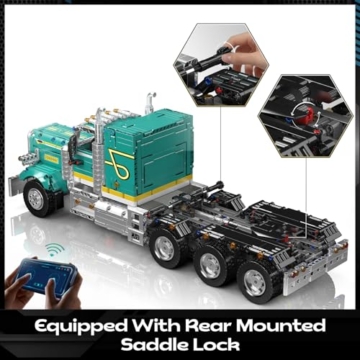 Mould King 13201 Technik American Truck Spielzeugauto Modellbausatz - Klemmbausteine Klassischer LKW Bausteine Auto Konstruktionsspielzeug Set Geschenke für Erwachsene ab 14 Jahren (2064+ Teile) - 3