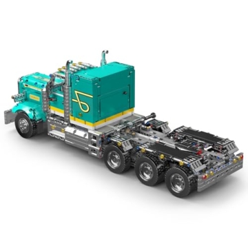 Mould King 13201 Technik Amerikanisches Zugmaschinen-Fernsteuerungs-Baustein-Modell | 2064 Partikel | Elektrischer Antrieb mit APP+2.4G-Dualsteuerung | Technologie Traktor Klemmbausteine Bausatz - 3