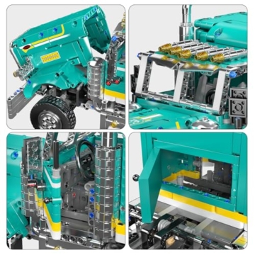 Mould King 13201 Technik Amerikanisches Zugmaschinen-Fernsteuerungs-Baustein-Modell | 2064 Partikel | Elektrischer Antrieb mit APP+2.4G-Dualsteuerung | Technologie Traktor Klemmbausteine Bausatz - 6