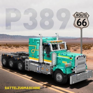 Mould King 13201 Technik Ferngesteuerter Amerikanisches LKW Klemmbausteine Bausteine, 2064 Teile MOC Technologie LKW Modell für ab 14 Jahren/Erwachsene/Sammler - 6