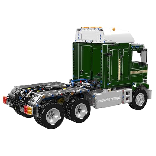 Mould King 13202 MOC Technik ferngesteuert Frontlenker-LKW Bausteine, 2181 Teile APP pneumatisches Zugfahrzeug Bausatz Modell, K100 Frontlenker-LKW Technologie Klemmbausteine Bausatz - 3