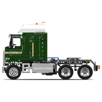 Mould King 13202 MOC Technik ferngesteuert Frontlenker-LKW Bausteine, 2181 Teile APP pneumatisches Zugfahrzeug Bausatz Modell, K100 Frontlenker-LKW Technologie Klemmbausteine Bausatz - 4