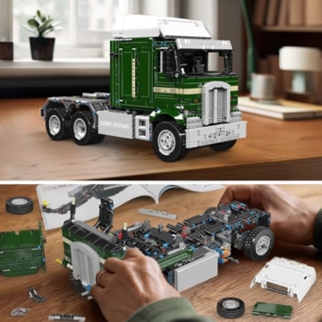 Mould King 13202 Technik LKW Bausteine mit Motor, 2181 Teile APP Ferngesteuerter Tractor Truck Modell Klemmbausteine, Bausteinspielzeug für Jugendliche und Erwachsene - 4