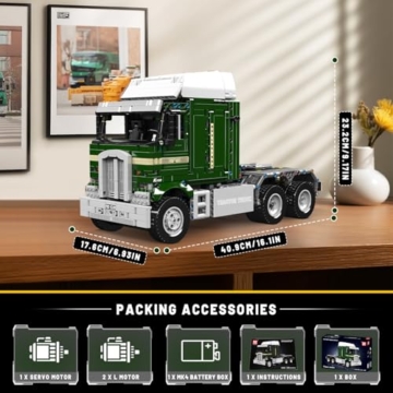 Mould King 13202 Technik LKW Bausteine mit Motor, 2181 Teile APP Ferngesteuerter Tractor Truck Modell Klemmbausteine, Bausteinspielzeug für Jugendliche und Erwachsene - 6