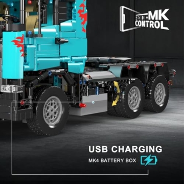 Mould King 13203 Technik LKW Zugmaschine Mobile Bausteine, 2060 Teile Tractor Truck Modell Klemmbausteine mit Motoren, Spielzeug Geschenk für Erwachsene und Kinder - 6