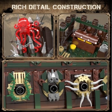 Mould King 13218 Piratenschiff Bausteine, MOC Fliegenden Holländers groß Segelschiff Spielzeug Modell für Erwachsene (6849 Stück) - 5