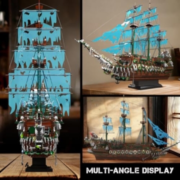 Mould King 13218 Piratenschiff Bausteine, MOC Fliegenden Holländers groß Segelschiff Spielzeug Modell für Erwachsene (6849 Stück) - 6