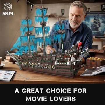Mould King 13218 Piratenschiff Bausteine, MOC Fliegenden Holländers groß Segelschiff Spielzeug Modell für Erwachsene (6849 Stück) - 7