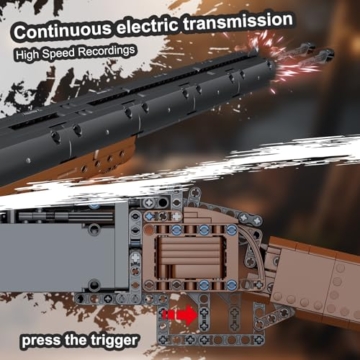 Mould King 14016 Doppelläufige Schrotflinte Baustein, 1015 PCS Militärwaffen-Bausatz, Simulation Blaster Sammlerwaffenmodell - 4