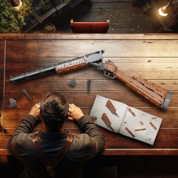 Mould King 14016 Doppelläufige Schrotflinte Baustein, 1015 PCS Militärwaffen-Bausatz, Simulation Blaster Sammlerwaffenmodell - 5