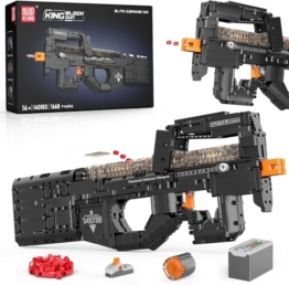 Mould King 14018 P90 Submachine Bausatz für Erwachsene, 1:1 Simulation Schießen Bausatz Modellspielzeug für Männer Teens Alter 14+, Überraschungen Sammlergeschenk für Militärliebhaber, 1589 PCS - 1