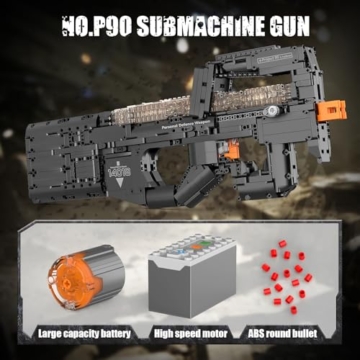 Mould King 14018 P90 Submachine Bausatz für Erwachsene, 1:1 Simulation Schießen Bausatz Modellspielzeug für Männer Teens Alter 14+, Überraschungen Sammlergeschenk für Militärliebhaber, 1589 PCS - 5