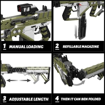 Mould King 14032 Building Block Gun für Erwachsene, 1:1 Scale Tactical Assault Rifle Building Sets, STEM Construction Toy für Erwachsene ab 14, Militärmodell-Liebhaber & Sammler (2848 Stück) - 3