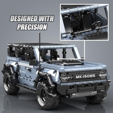 Mould King 15085 Technik SUV Offroad Auto Bausatz, Rückziehauto Bausteinset, Sammler Automodellspielzeug für Erwachsene und Jugendliche ab 12 Jahren (828 Teile) - 4